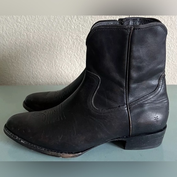 Frye Mens Austin Black Leather Distressed Side Zip Boots Size 10.5 $378 HTF - Picture 11 of 14